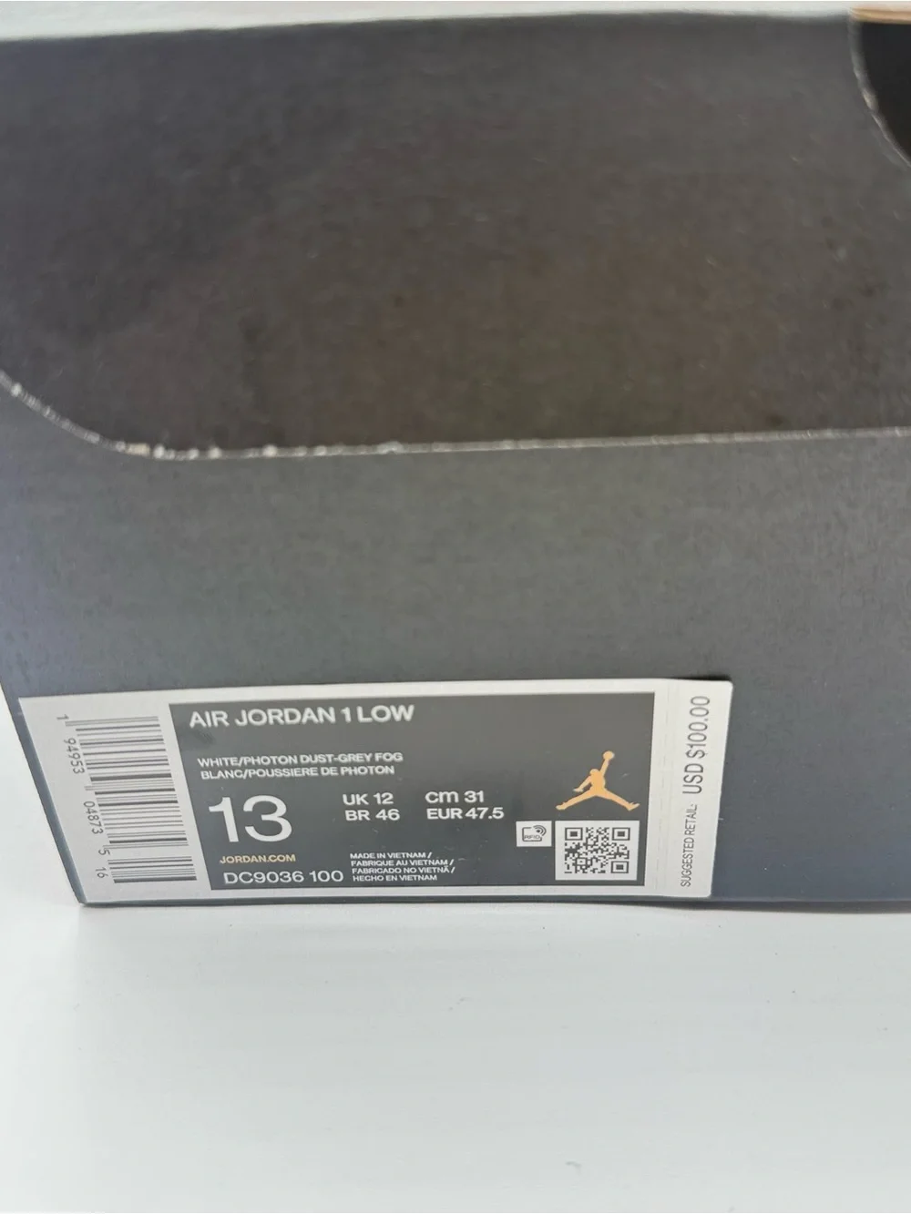 Nike Air Jordan 1 Low White Camo 2021 White Neutral Grey Men’s Size 13 NIB  New